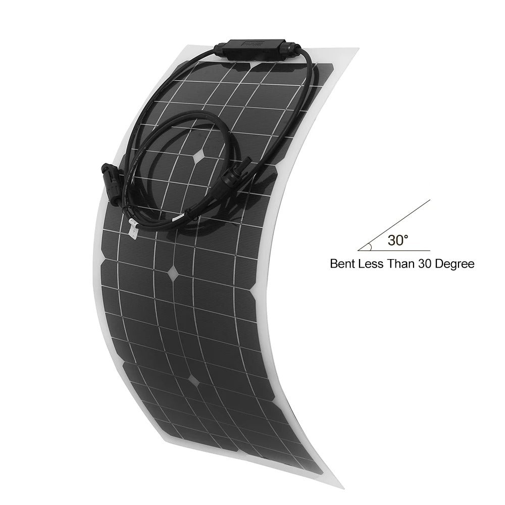 25W Flexible Solar Panel Battery Charger Kit100W