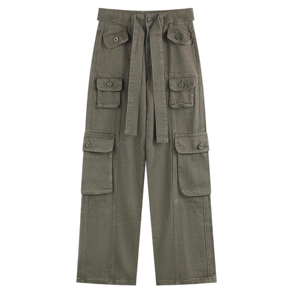 Women's American Vintage Multi-pocket Distressed Loose Cargo Pants