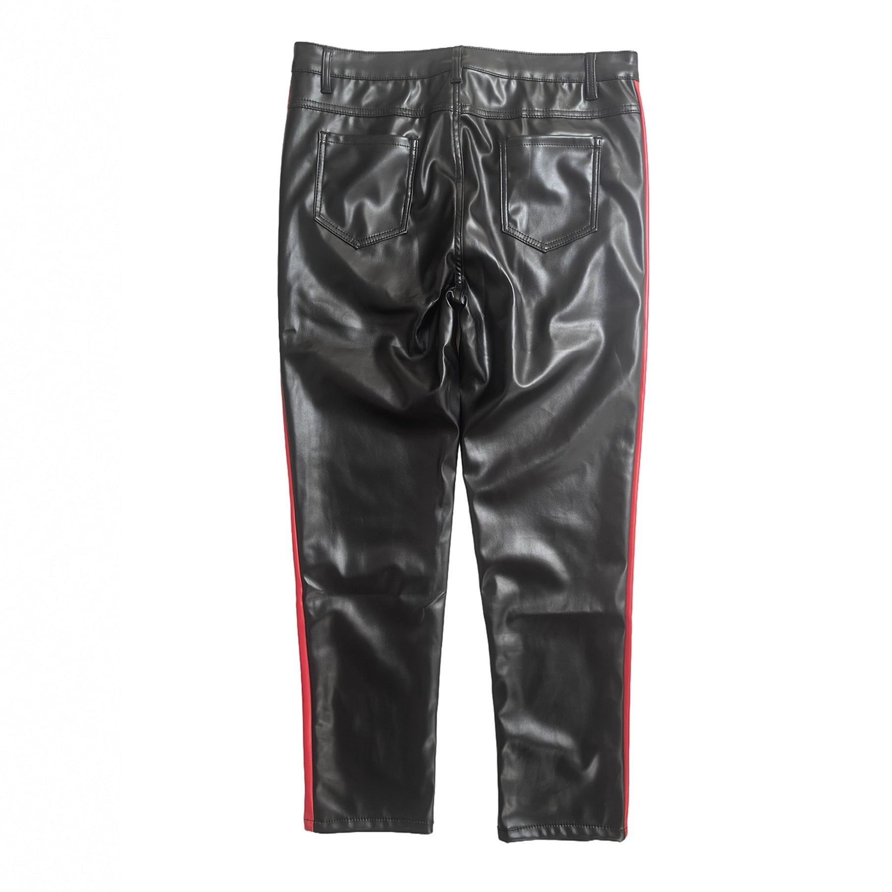 Trendy Nightclub Skinny Motorcycle PU Leather Casual Trousers