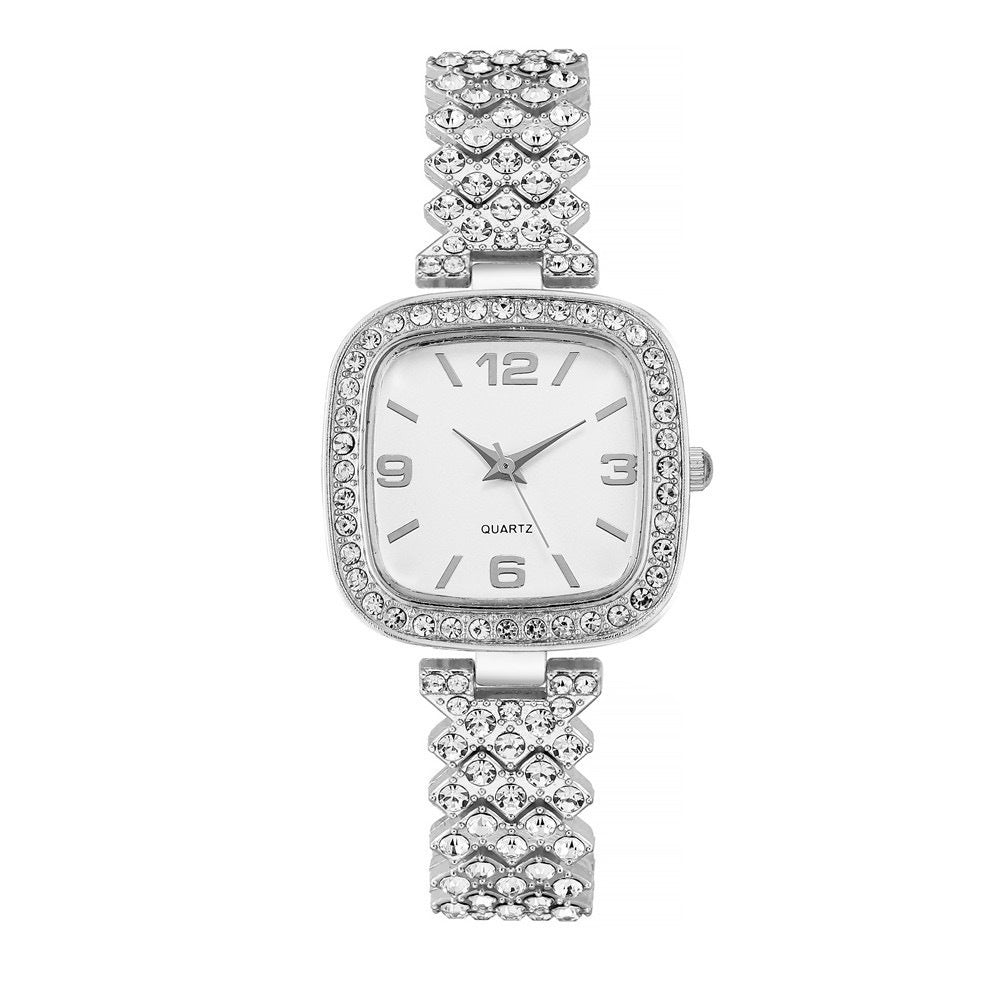 Small Square Watch Full Diamond Women's Bracelet Gift Box