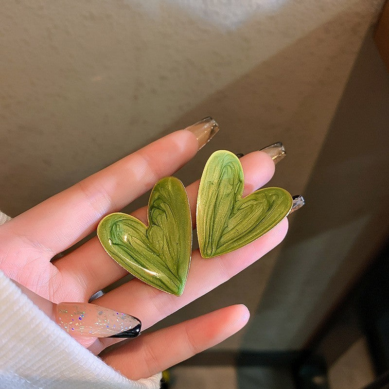 Silver Needle European And American Vintage Crumpled Resin Geometric Earrings