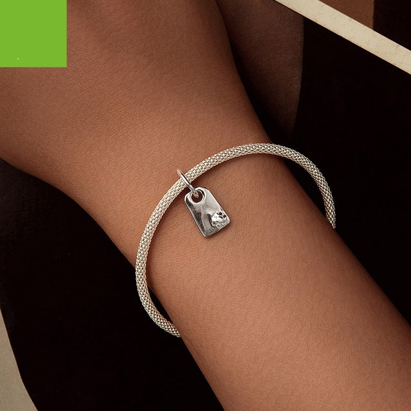 925 Silver Simple Brand Engraved DIY Pendant