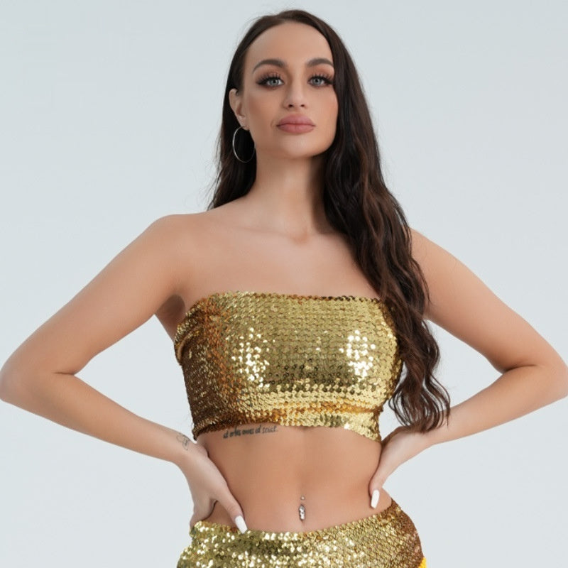 Fashion New Sequined Tube Top For Women