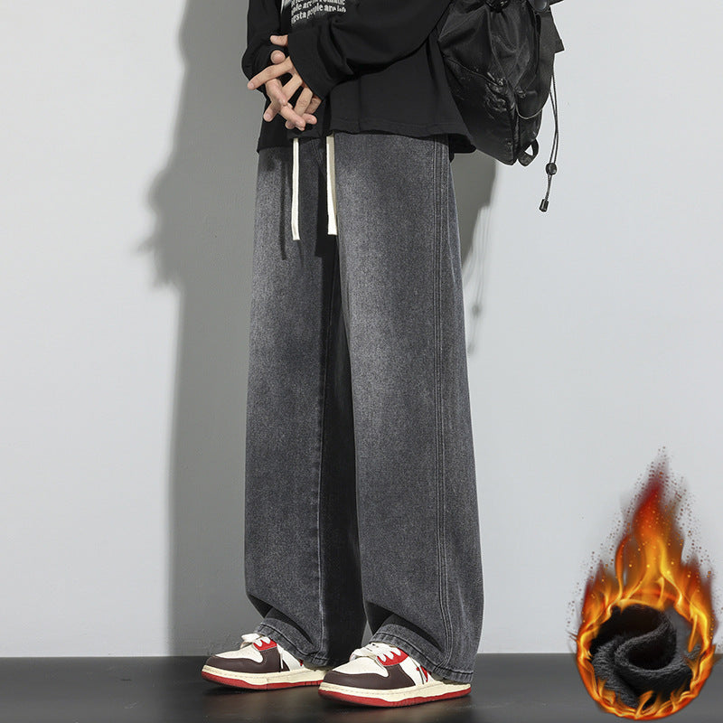 Mens Relaxed Wide Leg Minimalist And Comfortable Jeans