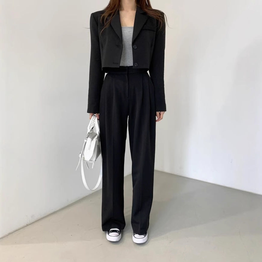 Small Business Suit Coat High Waist Straight Women's Casual Pants