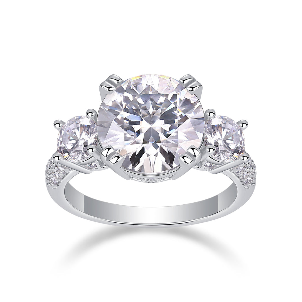 1Dazzling Stars - A Fashionable And Luxurious Jewelry Piece Set With 5-carat Moissan Diamond S925 Sterling Silver And Platinum-plated Diamond Prohibit TikTok sales