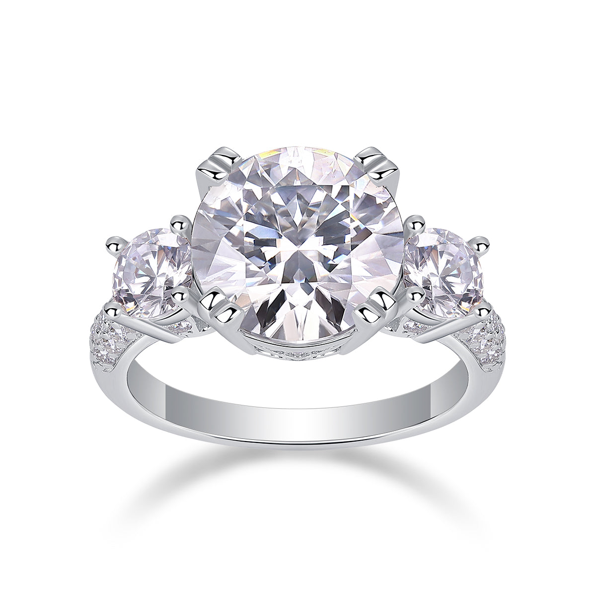 1Dazzling Stars - A Fashionable And Luxurious Jewelry Piece Set With 5-carat Moissan Diamond S925 Sterling Silver And Platinum-plated Diamond Prohibit TikTok sales