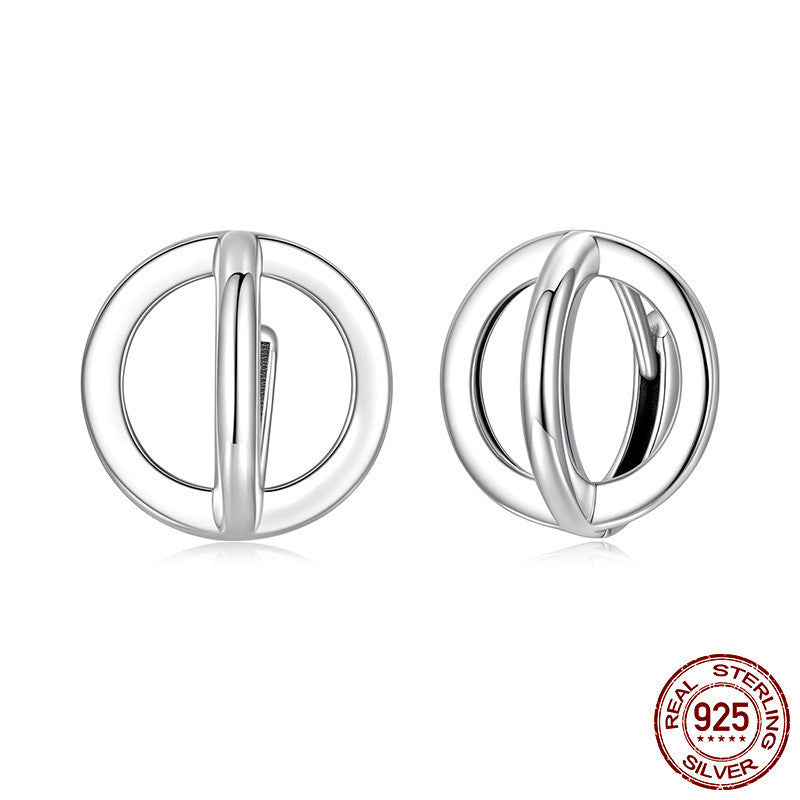 Original S925 Sterling Silver Halo Geometric Earrings