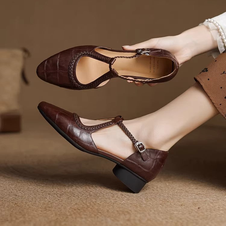 Chunky Heel Retro Fashion Comfortable Women's Sandals