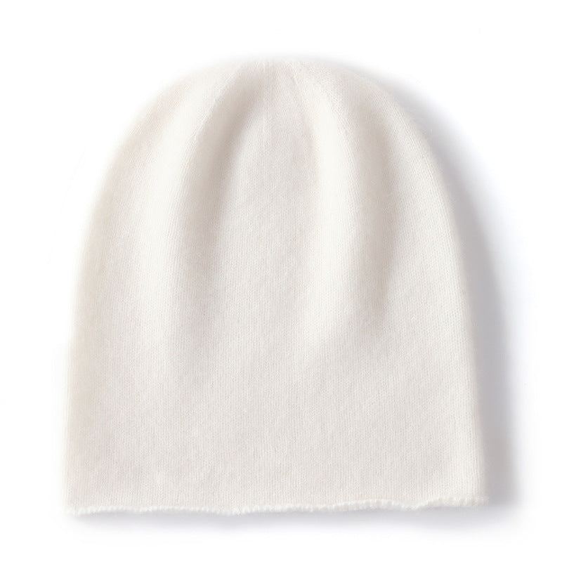 Cashmere Hat For Women Curled Brim Knitted Hat