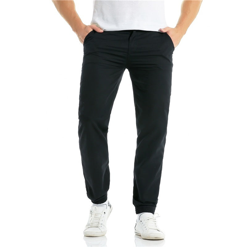 Men's cotton solid color casual pants Harlan trousers