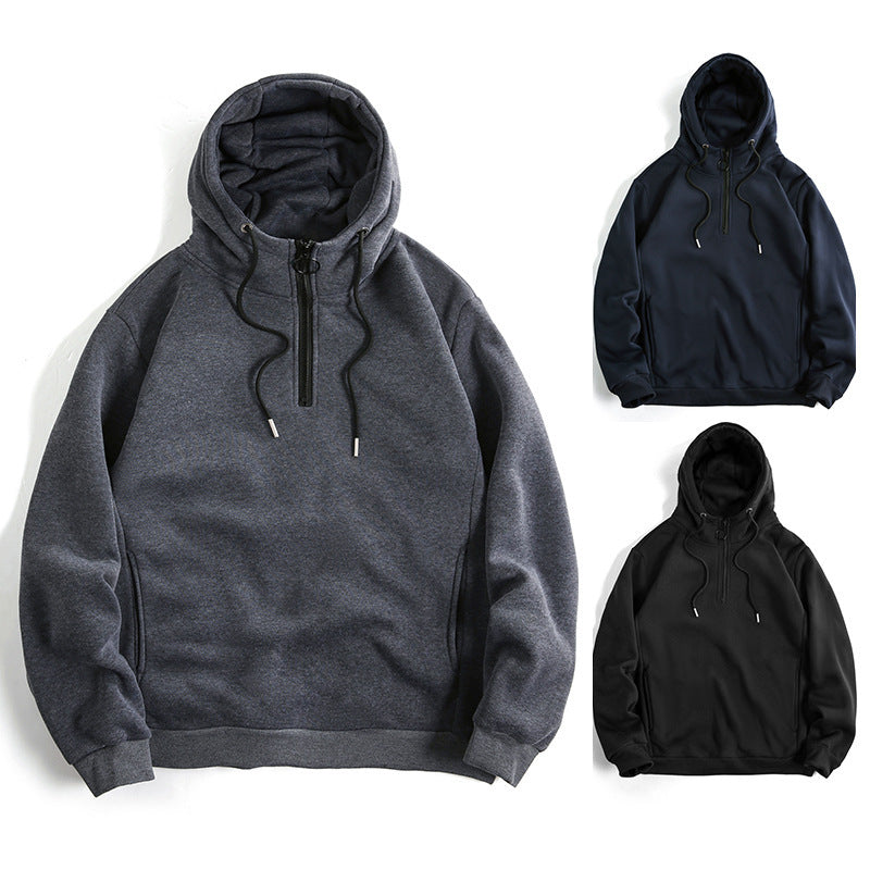 Men's Loose Casual Solid Color Hoodie