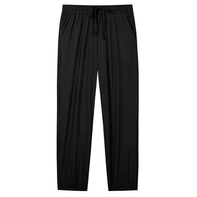 Ice Silk Pants Thin Breathable Ankle-tied Loose