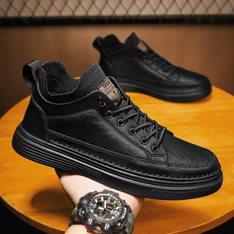 Men's Black Non-slip Wear-resistant And Lightweight Sneakers All-matching Sports