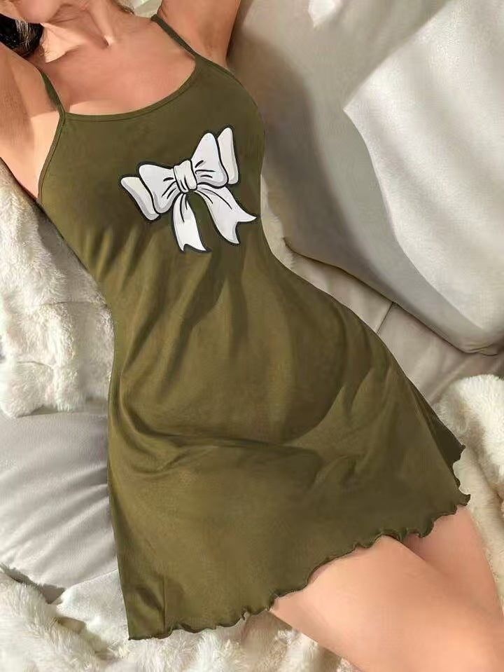 Hot Sale Summer New Pajamas Women's Printed Slip Nightdress