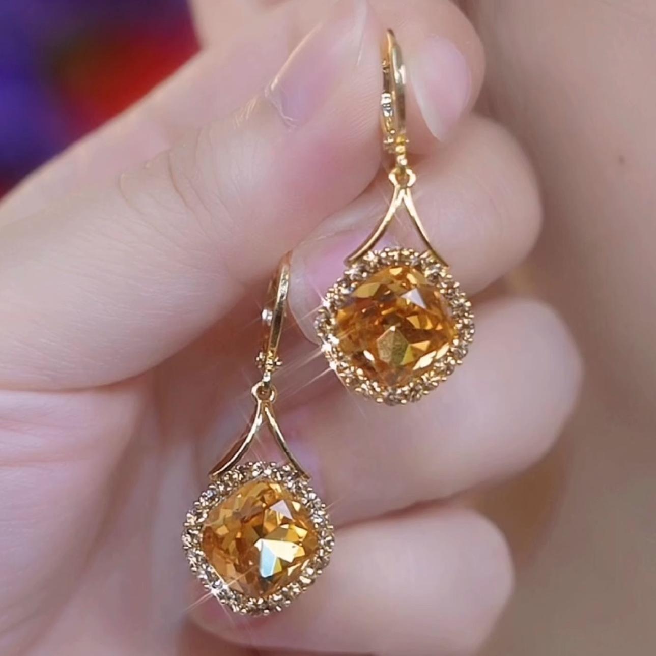 Retro Minority Diamond Round Geometric Ear Clip Earrings Fashion