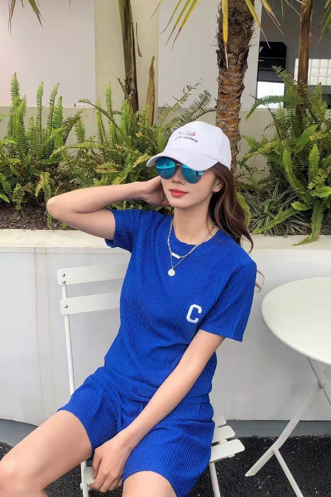 Short Sleeve Round Neck T-shirt Shorts Casual Pants Suit