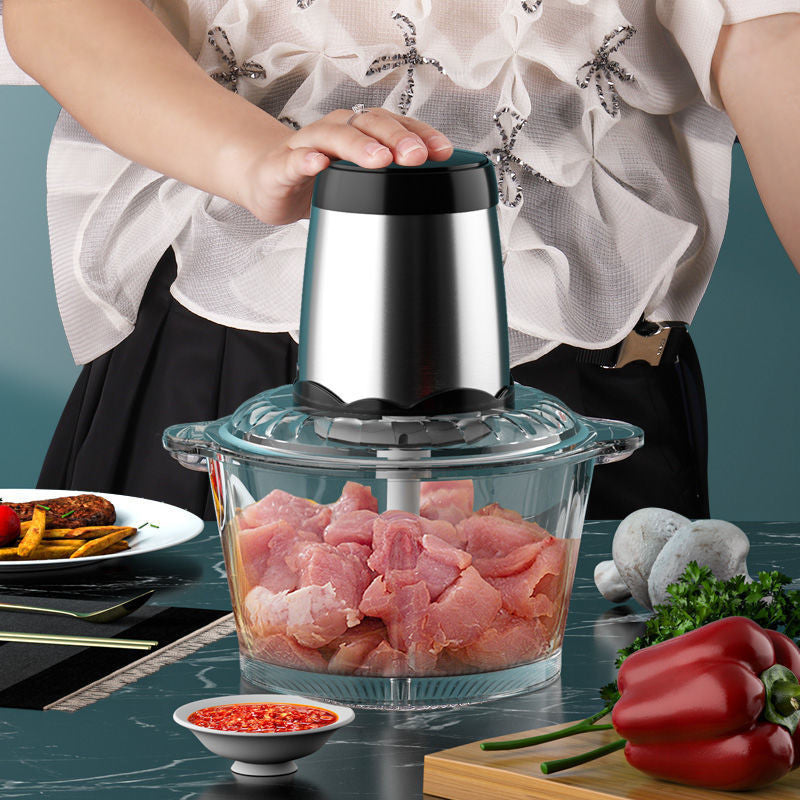 Meat Grinder Household Electric Multi-function Garlic Dumpling Meat Filling Small Meat Mincer Stirring Cooking Machine