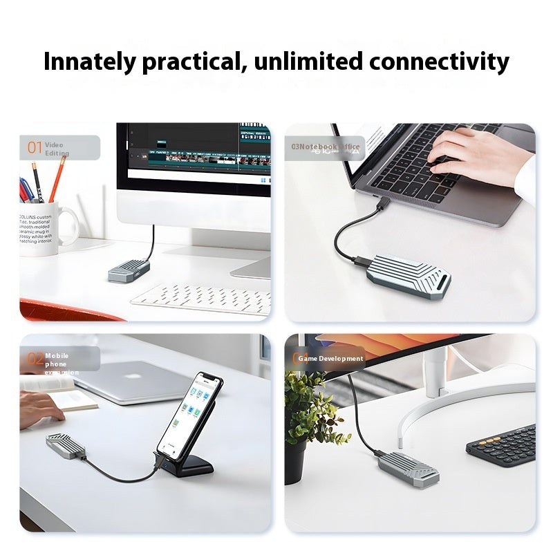 Lightning 4 Shell Compatible With Computer M2 Expansion External Solid State Aluminum Case