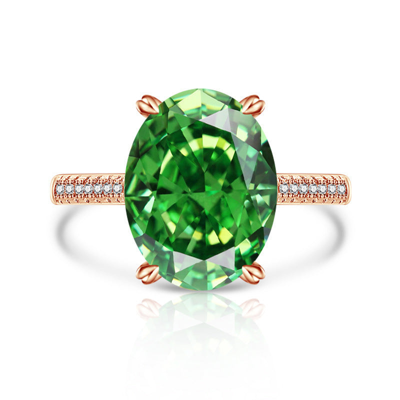 Female Versatile Casual Papalacha High Carbon Diamond Ice Flower Ring