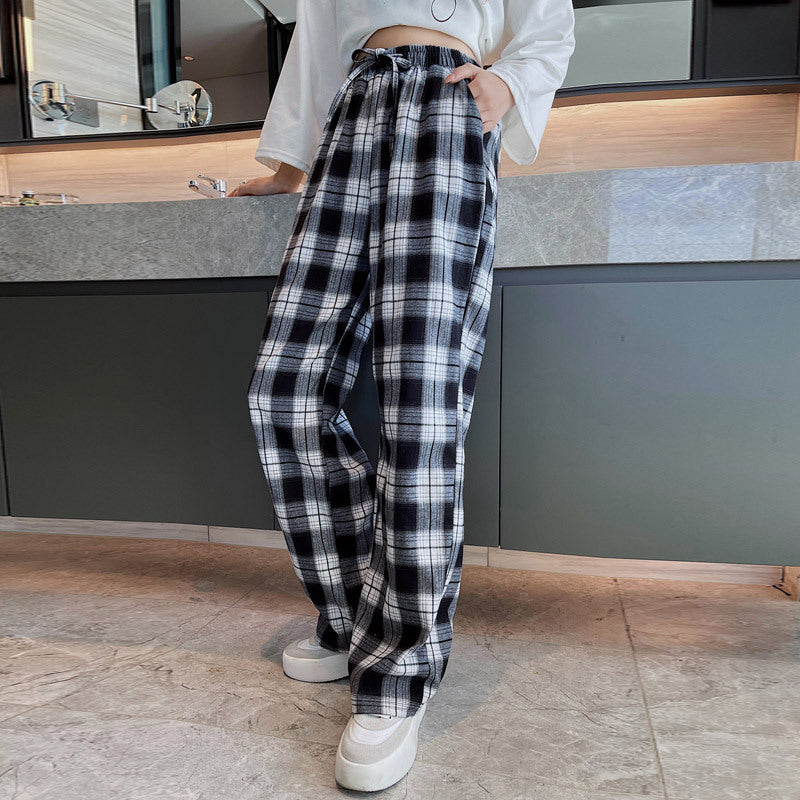 Straight, Loose High Waisted Pendant Pants With Wide Legs