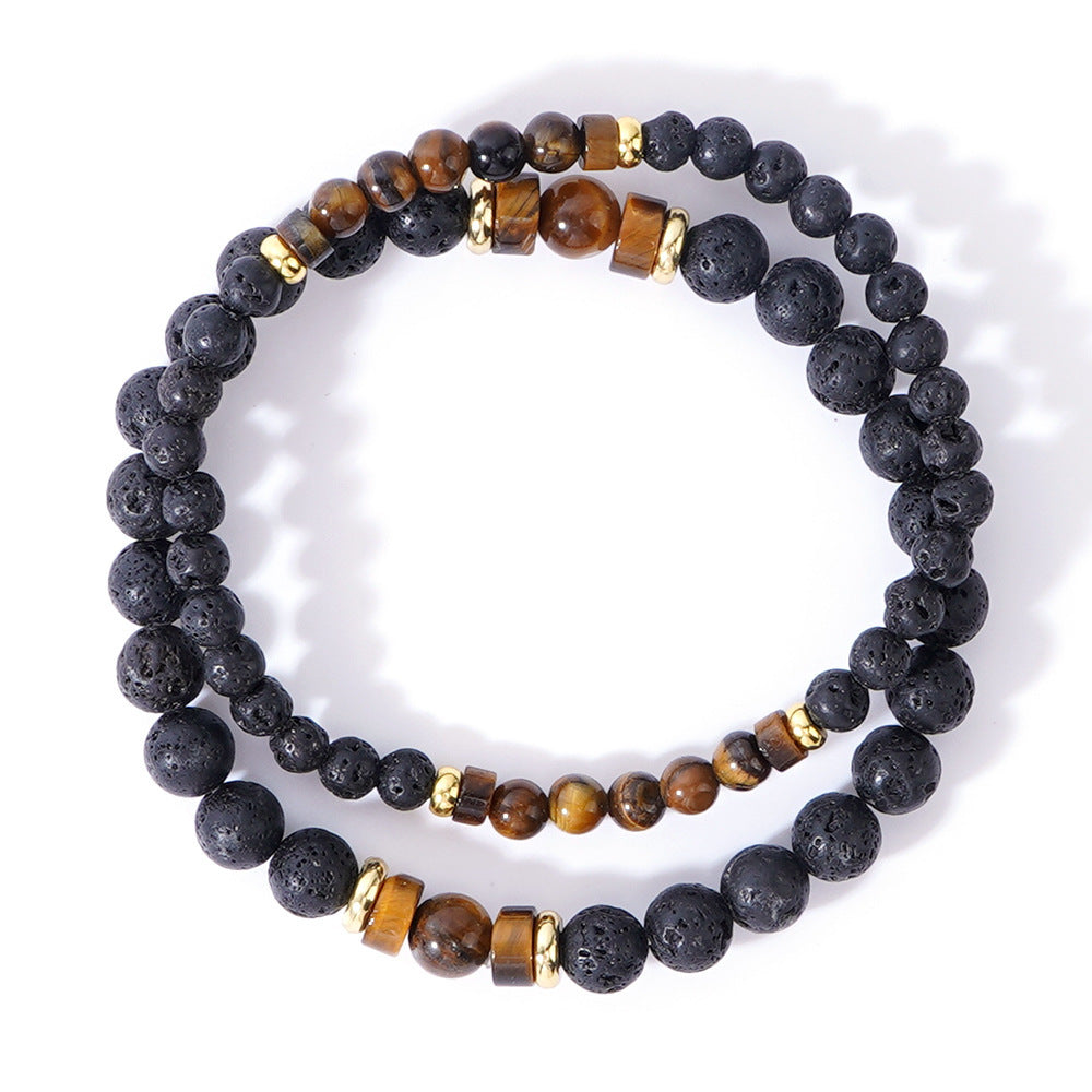 Natural Semi-precious Stone Beads String Men's Bracelet