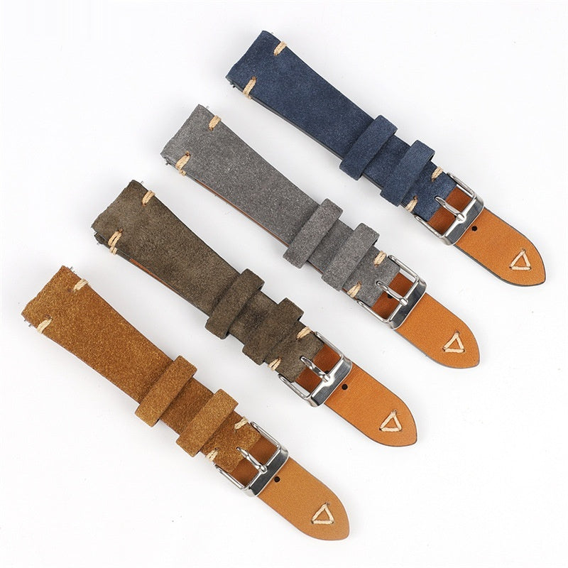 New Small Waist Suede Leather Watch Strap Genuine Leather