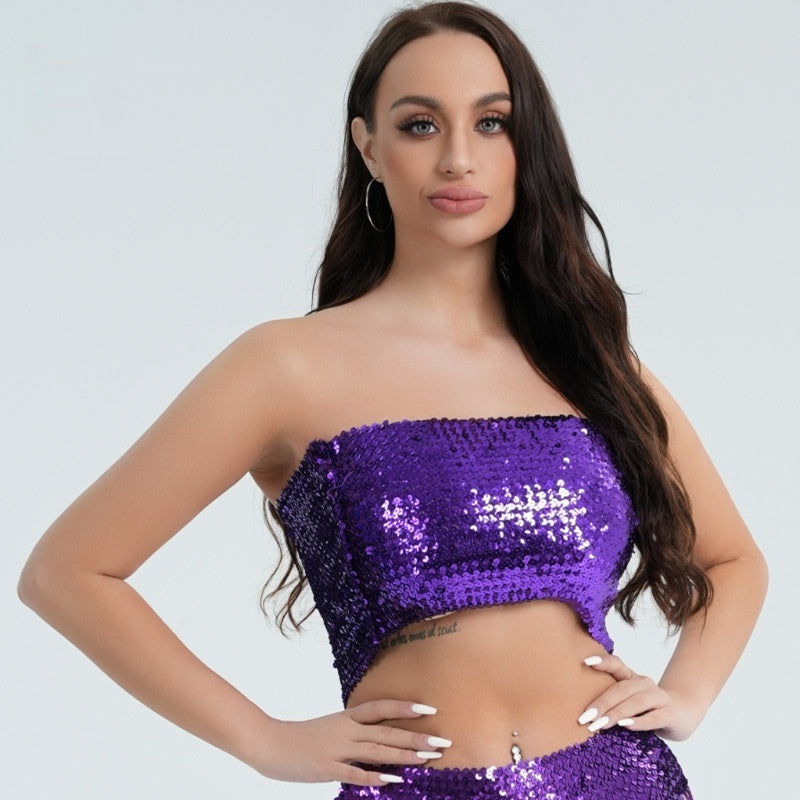 Fashion New Sequined Tube Top For Women