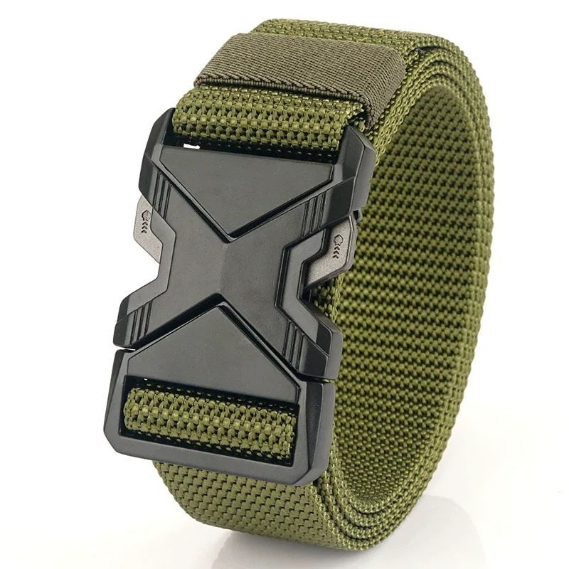 Men's Toothless Automatic Buckle Waist Belt PP Woven Tactical Pants