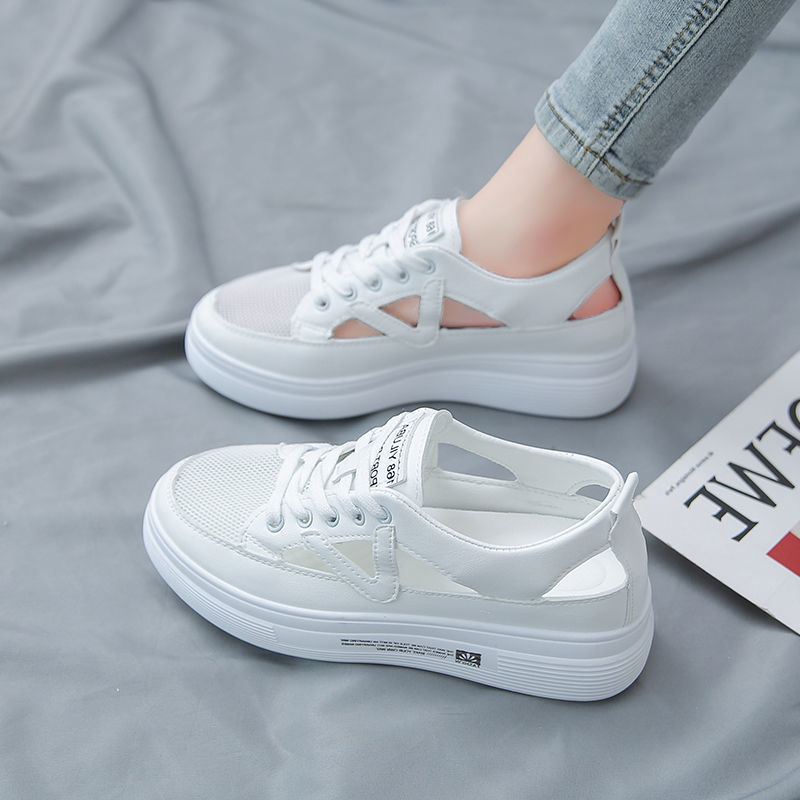 Thick-soled Sponge Cake All-match Baotou Casual Sports White Women's Shoes