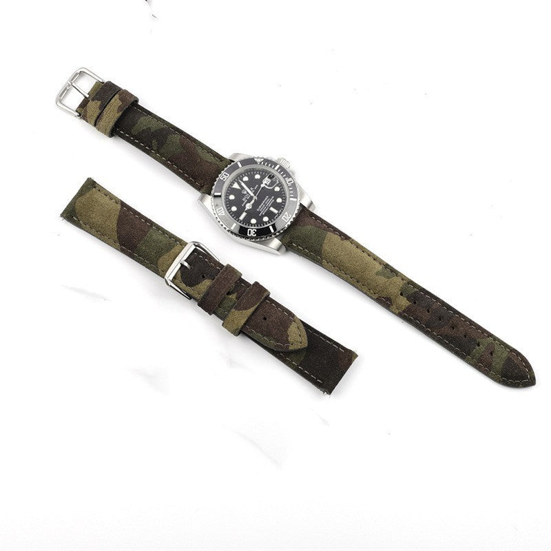 Creative And Versatile Camouflage Genuine Leather Watch Strap
