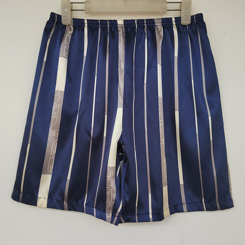 Men's Simple Home 5-point Silk Ice Silk Shorts
