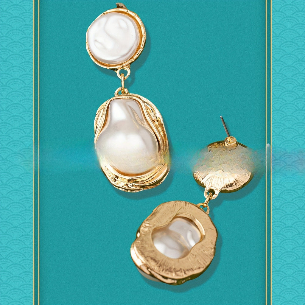 Korean Style Elegant Fashion Baroque Pearl Earrings