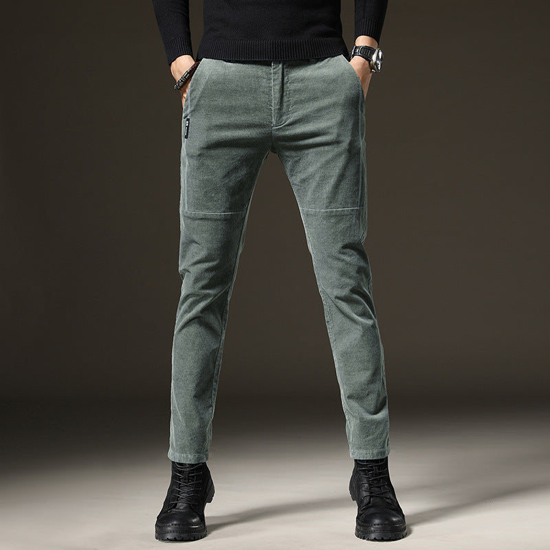 New Men's Spring And Autumn Business Trend Thick Straight Trousers