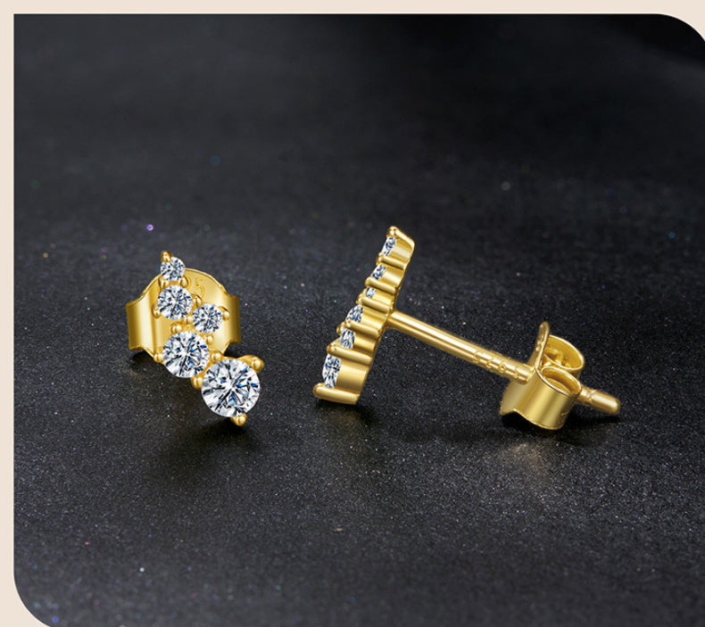 Exquisite Geometric Moissanite Earrings Female Bubble