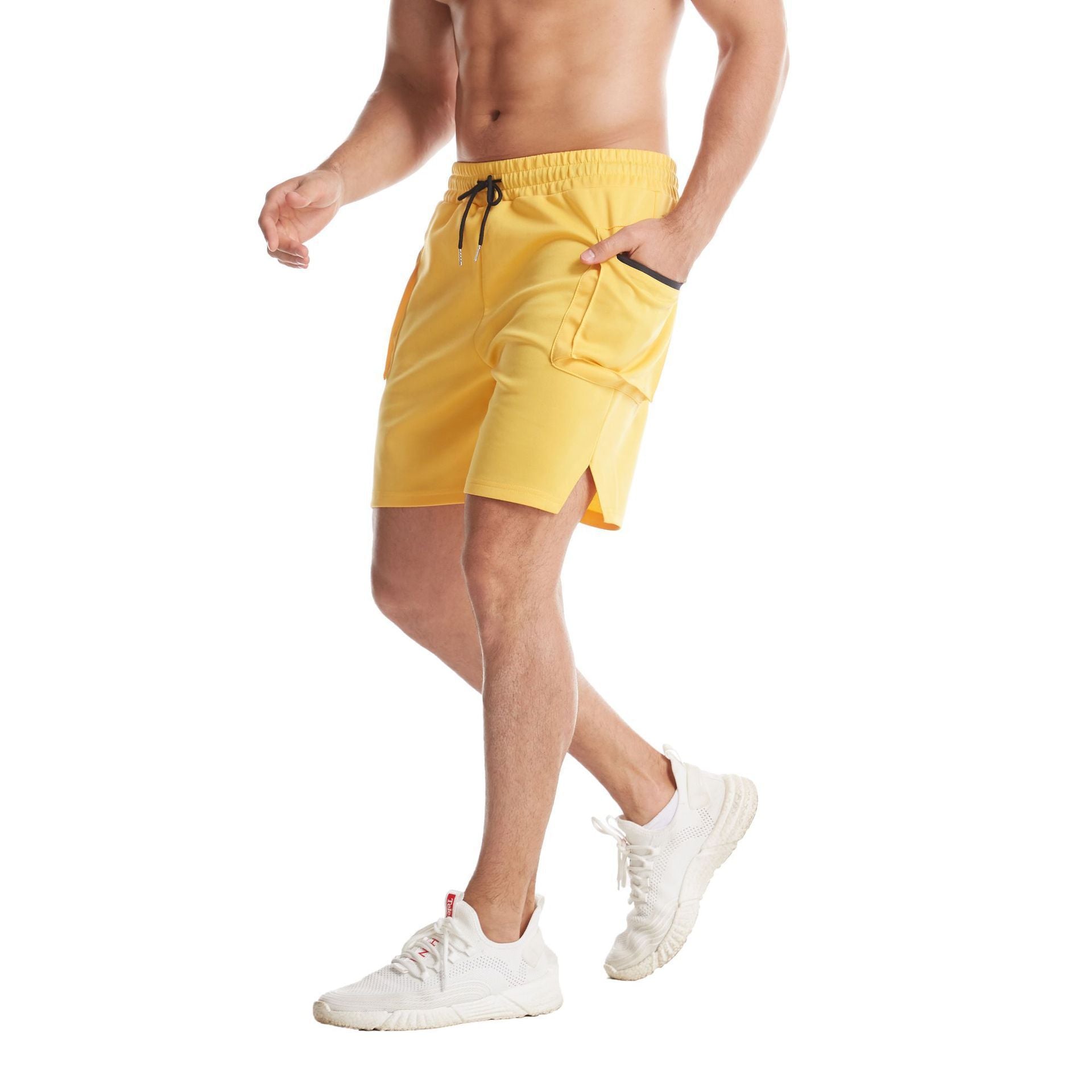 Men's Breathable Training Cool Five Quarter Pants For Summer Casual Wear