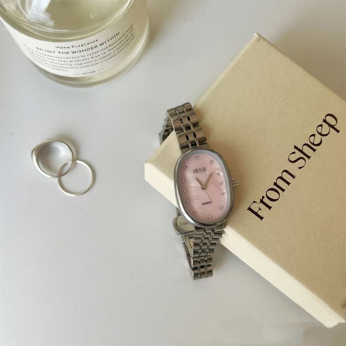 Ice Blue Fritillary Silver Quartz Watch For Women