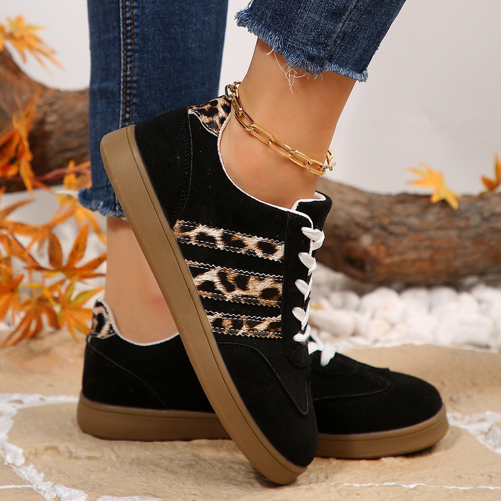 Vintage Leopard Print Versatile Women's Casual Shoes
