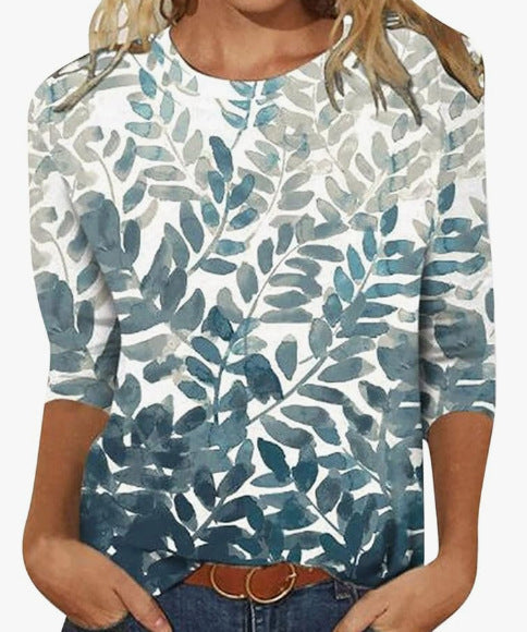 Women's 3d Digital Printing Round Neck Top