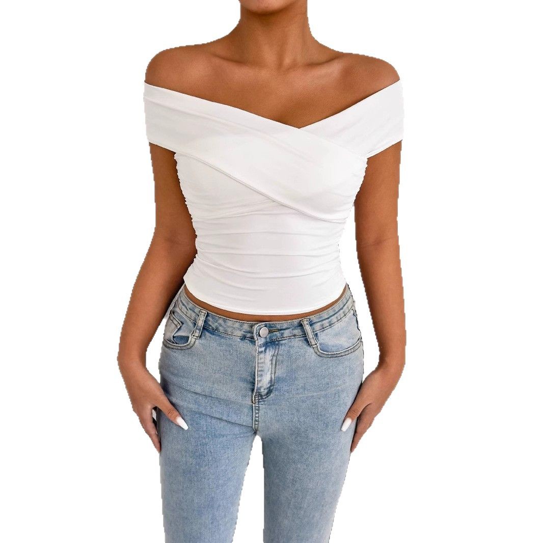Women's Cross-Strap Off-Shoulder Bodycon Top