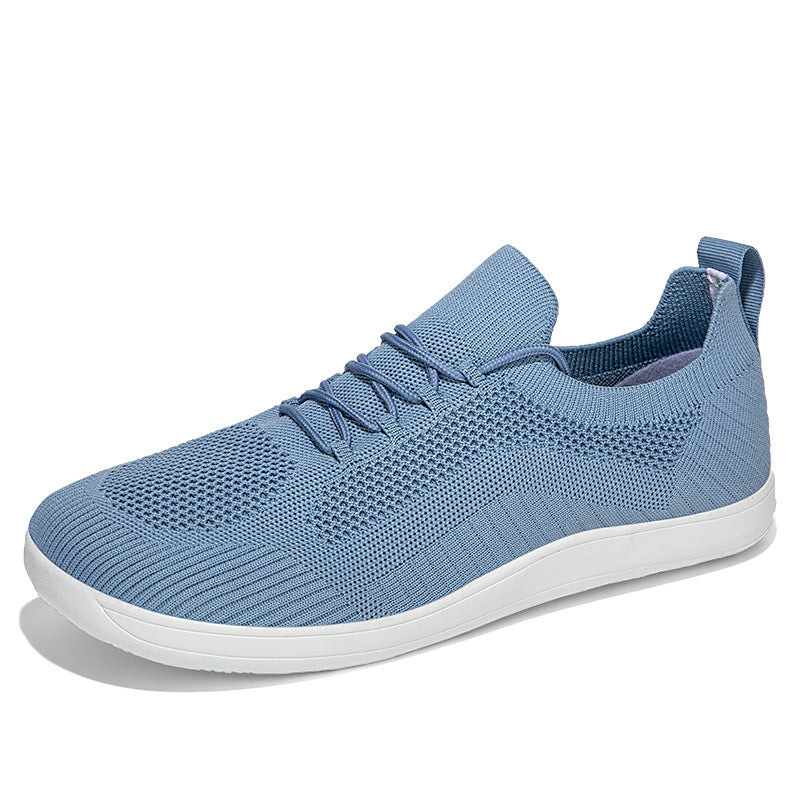 Fly Woven Mesh Breathable Couple Wide Head Wide Last Bare Feet Casual Sneaker