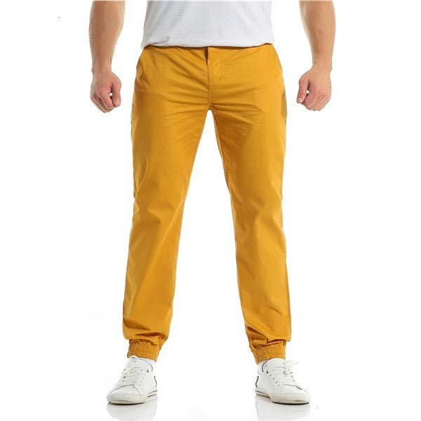 Men's cotton solid color casual pants Harlan trousers