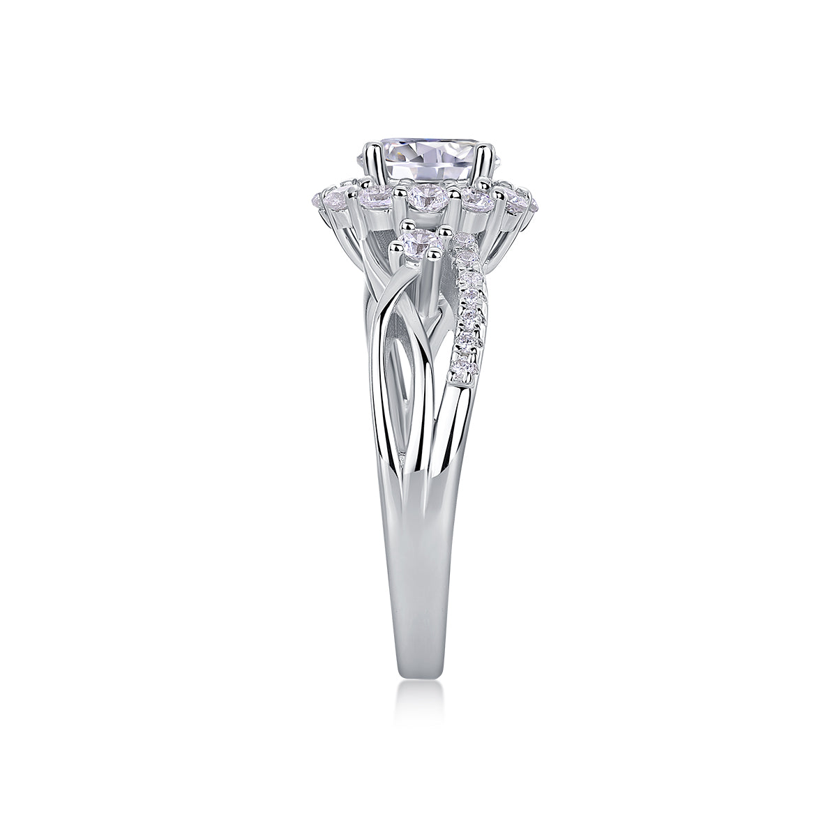 1Snow Lotus - A Fashionable And Luxurious Jewelry Piece Set With 2-carat Moissanite S925 Sterling Silver And Platinum-plated Diamond Prohibit TikTok sales