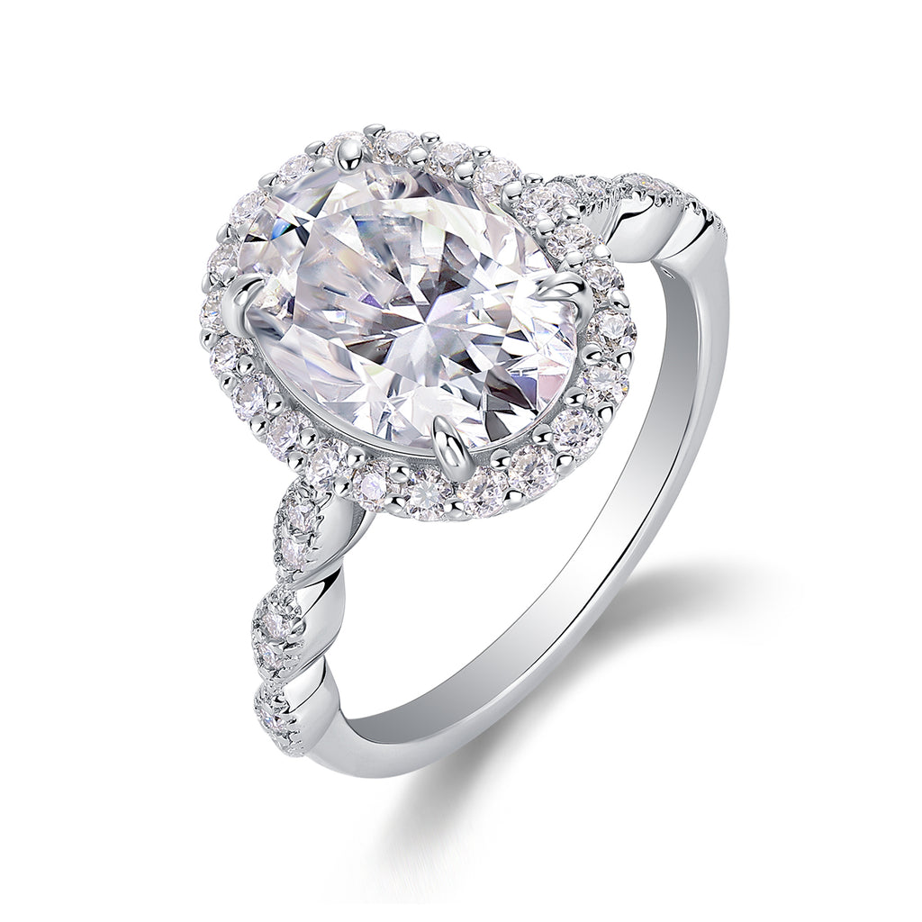1Bright Moon - A Fashionable Diamond Jewelry Piece Set With Moissanite S925 Sterling Silver And Platinum-plated Diamond Ring Prohibit TikTok sales