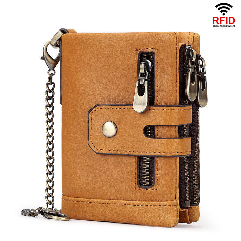 Men's Fashion Personality Tri-fold Multi-color Wallet