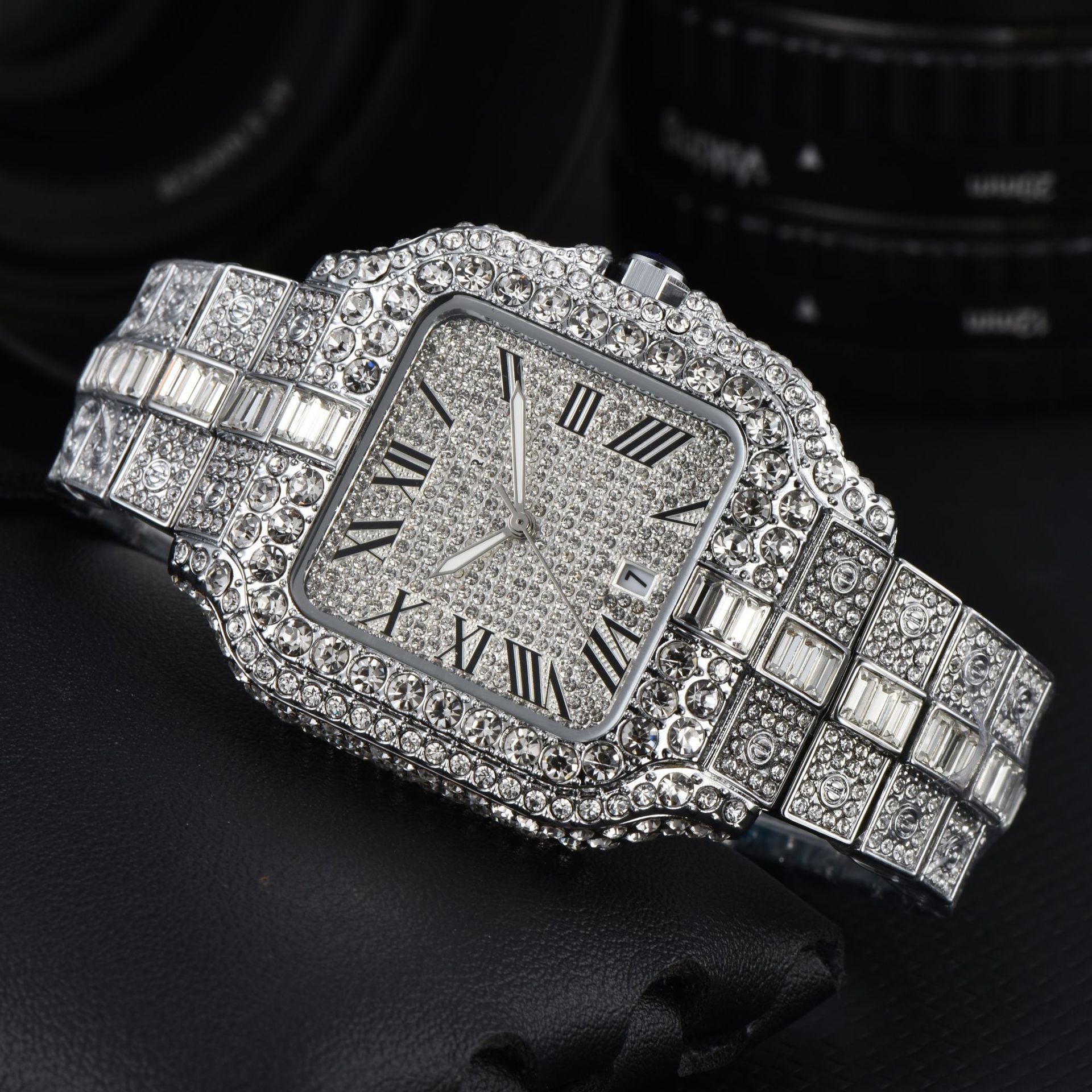 Men's Square Fashion Trend Full Diamond Watch