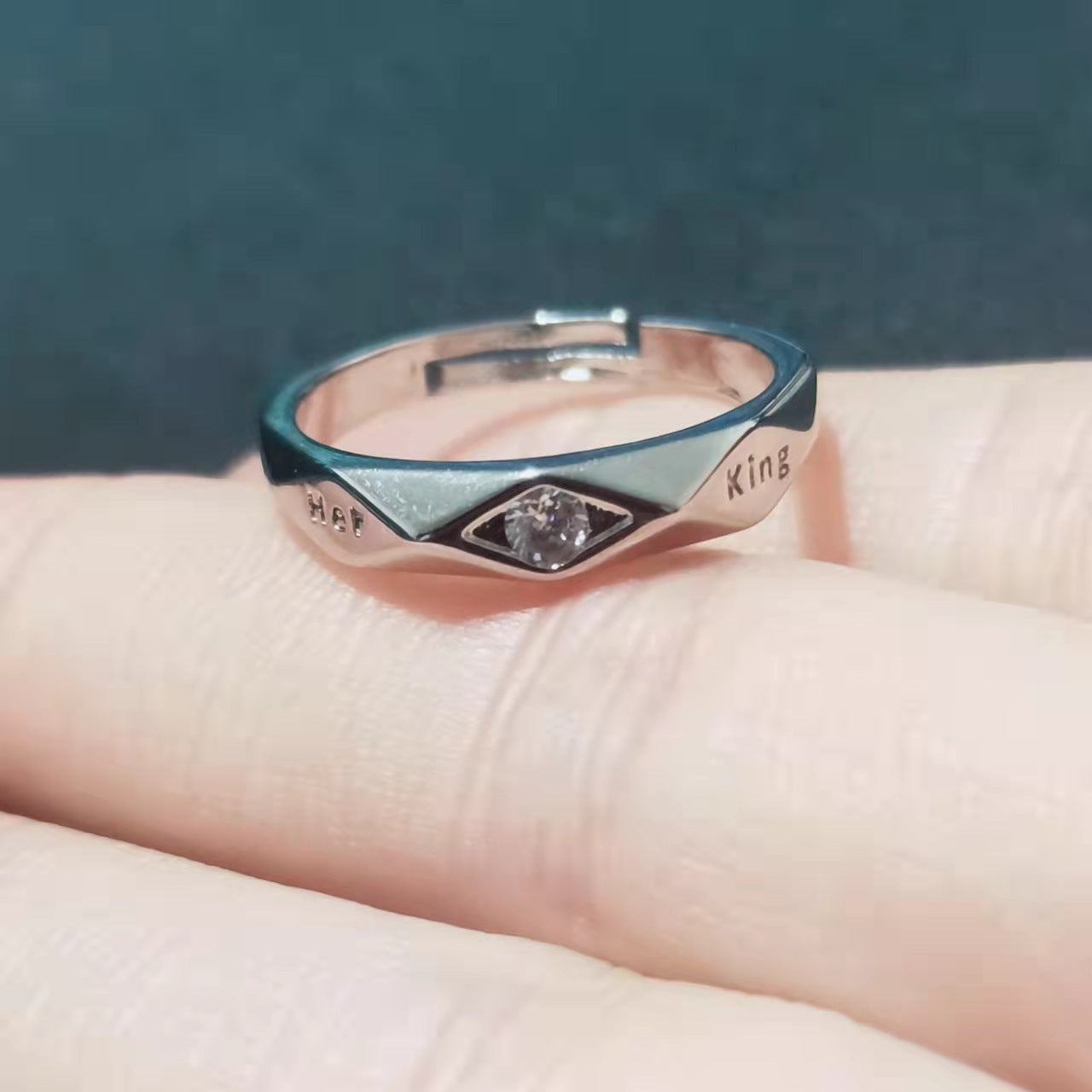 Couple Couple Rings Open Mouth White Gold Plated Men And Women