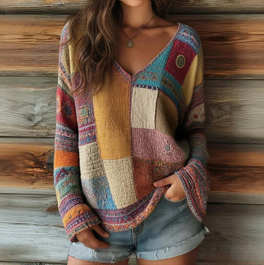 Women's Loose And Stylish Long Sleeves T-shirt Mild Luxury Retro Picture