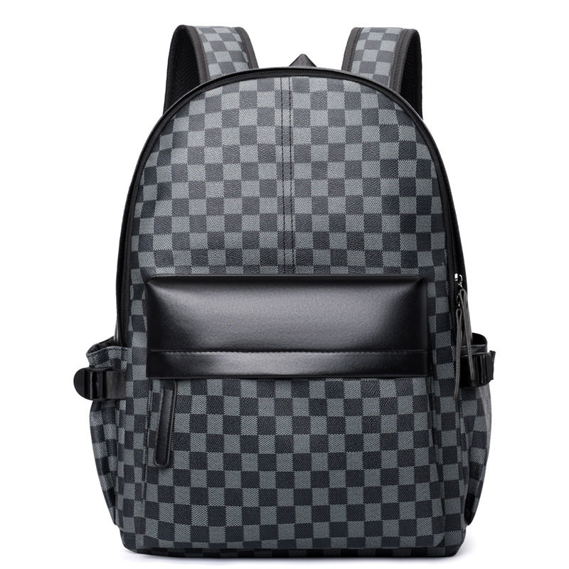 Business Trends Checked Backpack All-matching Casual