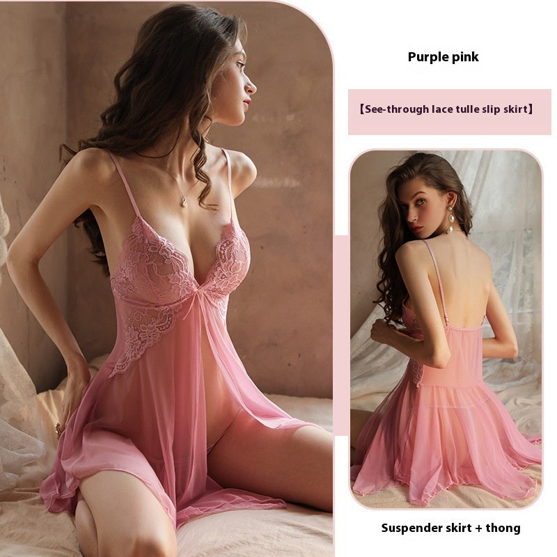 Women's Sleepwear Lace Transparent Suspender